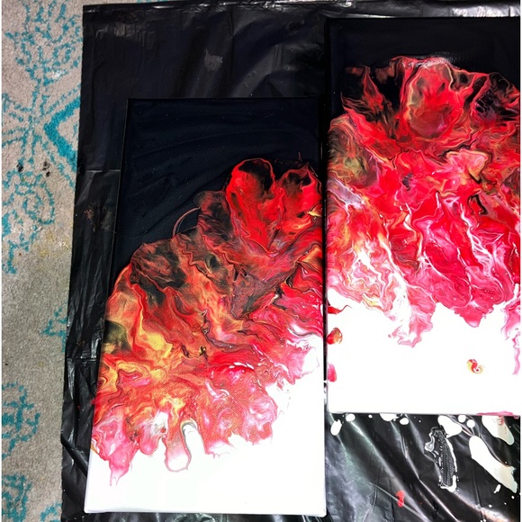 4 pc stretched canvas painting - Picture 2 of 5